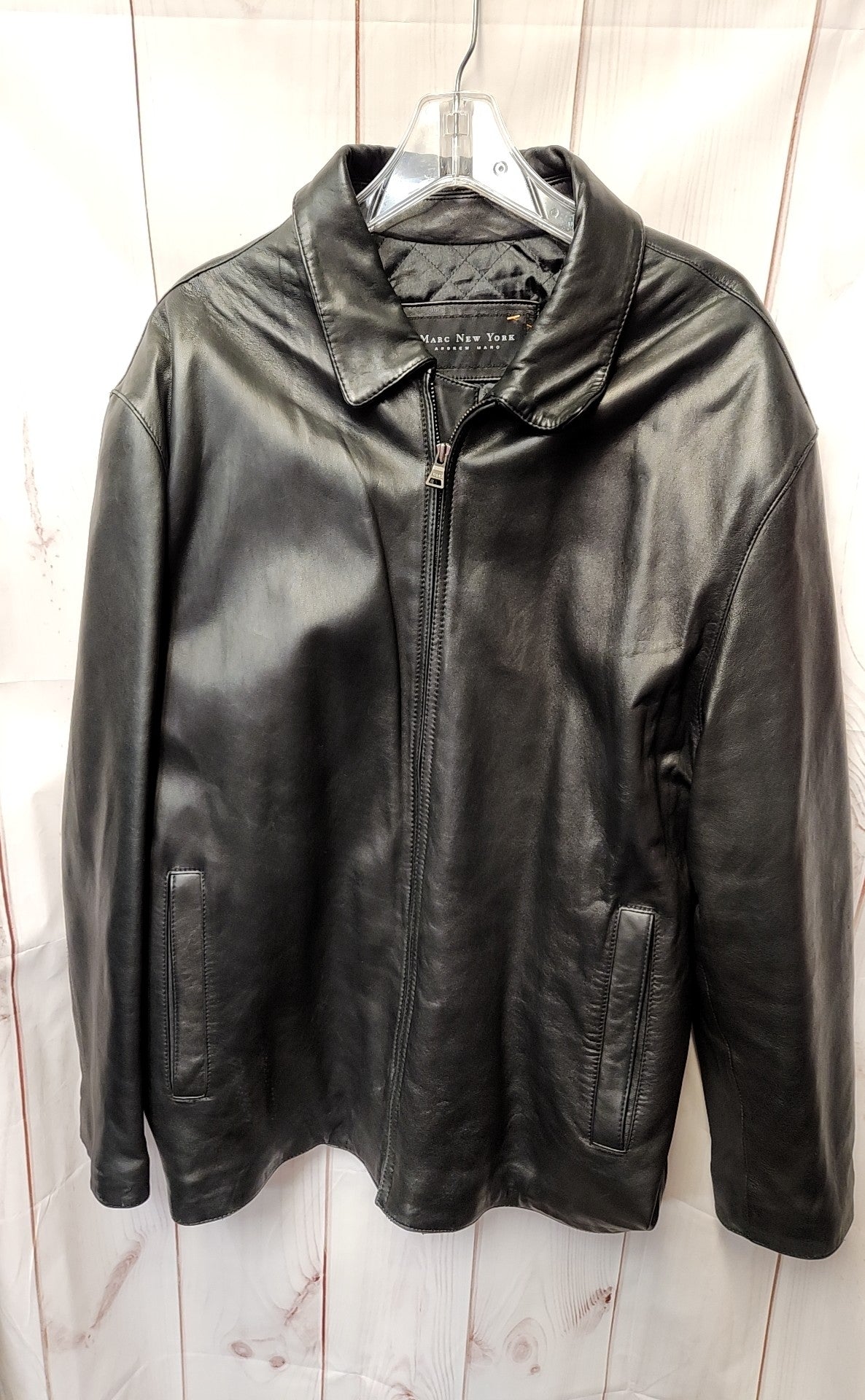 Marc New York Men's Size XL Black Leather Jacket
