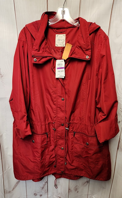 NWT Style & Co Women's Size XXL Red Coat