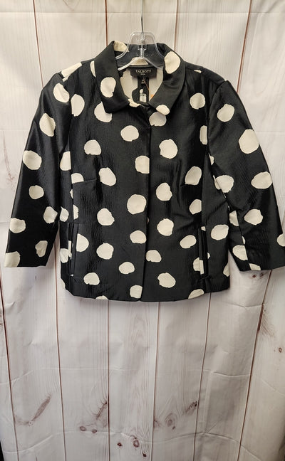 Talbots Women's Size 6 Petite Black & White Polka Dot Jacket
