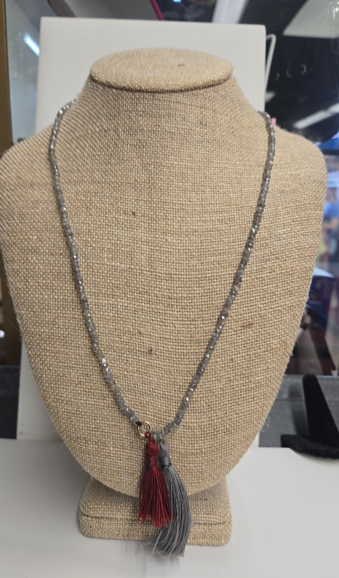 Gray Beaded Necklace
