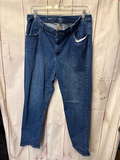 Chico's Women's Size 14 Blue Jeans Perfect Stretch Girlfriend Slim Leg Ankle