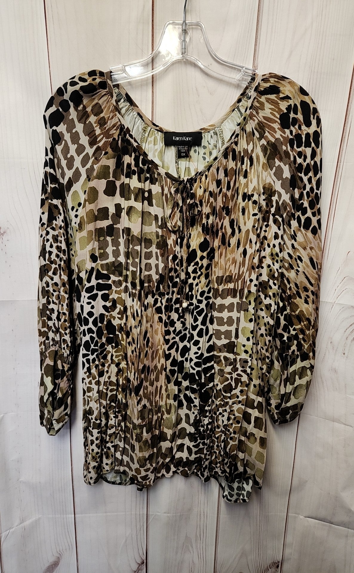 Karen Kane Women's Size XL Green 3/4 Sleeve Top