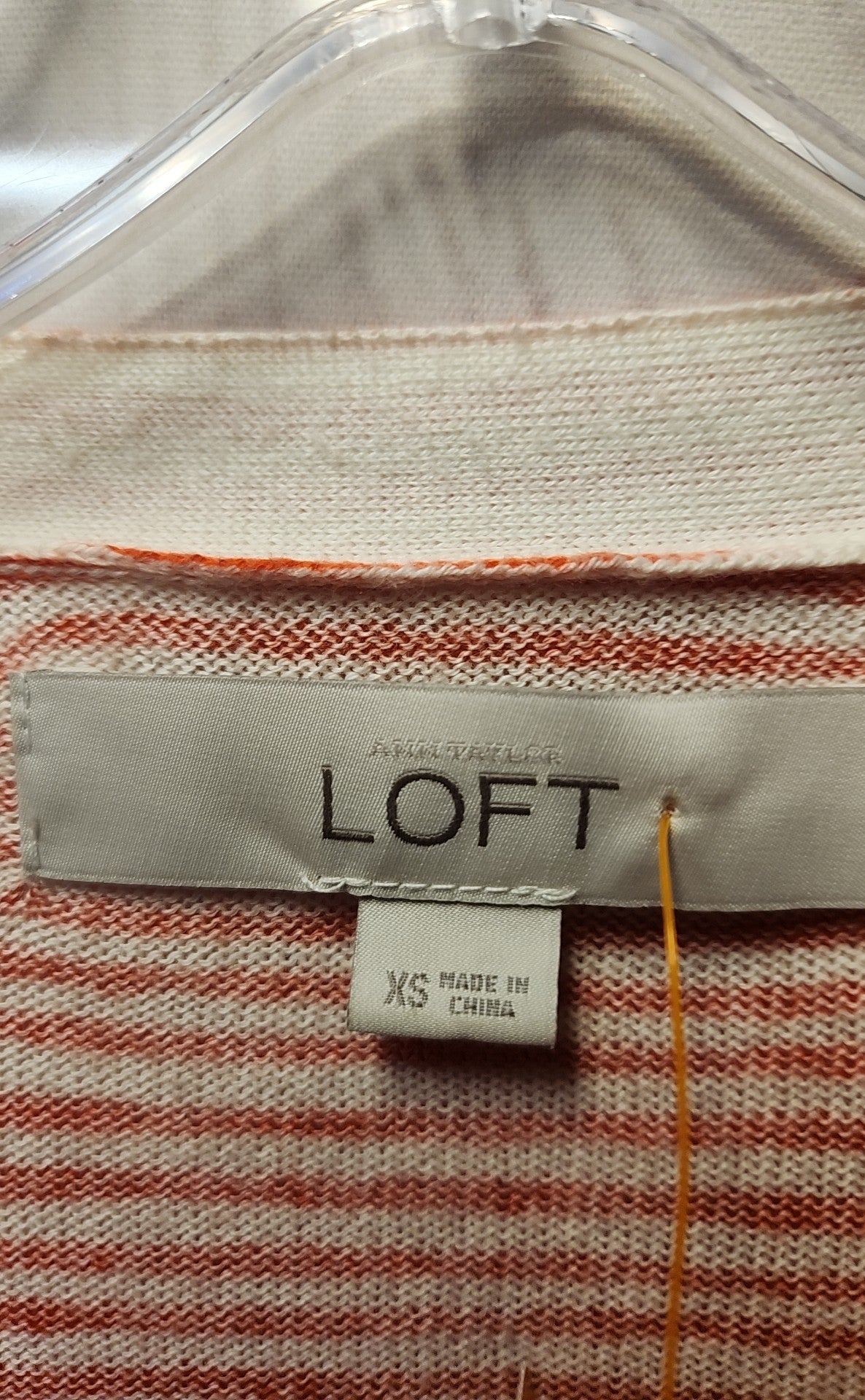 Loft Women's Size XS Red & White Cardigan