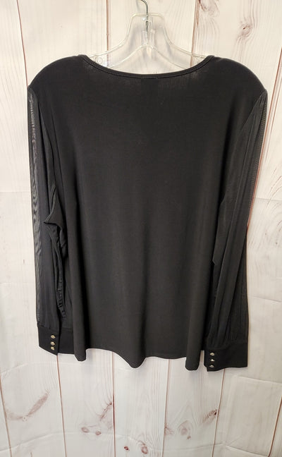 Anne Klein Women's Size XL Black Long Sleeve Top