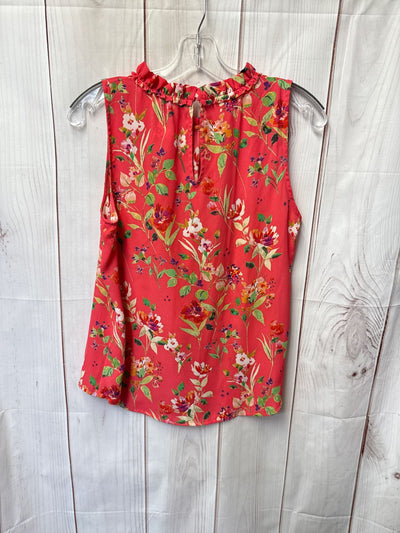 Rose & Olive Women's Size S Pink Floral Sleeveless Top