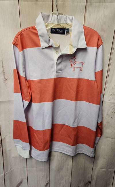 Clifton Men's Size M Blue & Orange Shirt