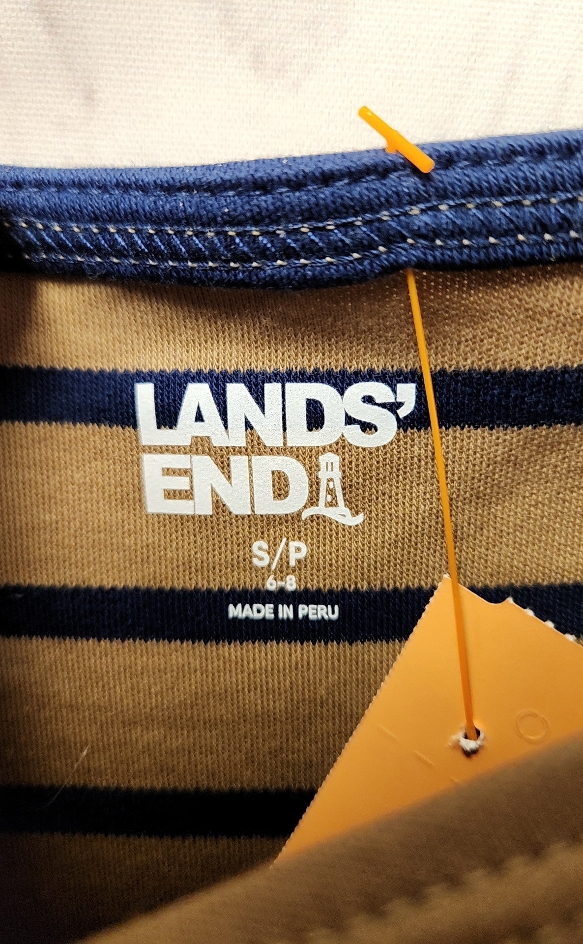 Lands End Women's Size S Brown 3/4 Sleeve Top