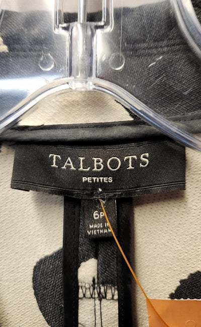 Talbots Women's Size 6 Petite Black & White Polka Dot Jacket