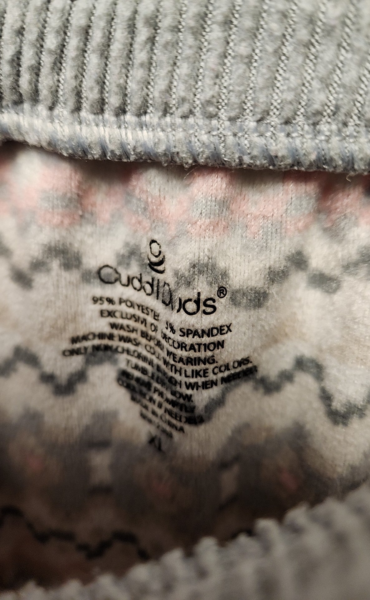 Cuddl Duds Women's Size XL Gray & Pink PJ Bottoms