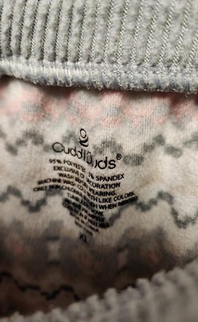 Cuddl Duds Women's Size XL Gray & Pink PJ Bottoms