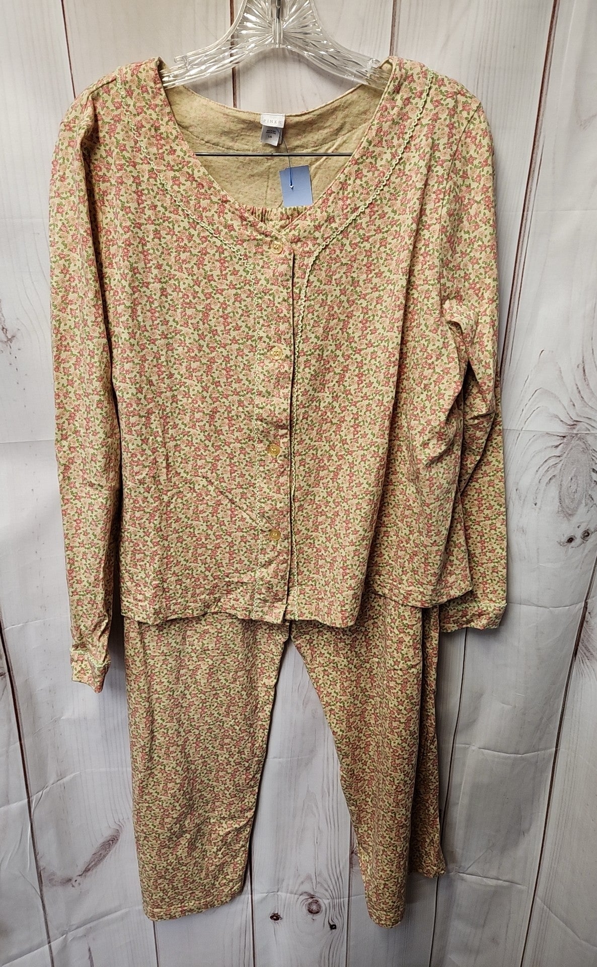 Pink Women's Size L Yellow Floral Pajamas
