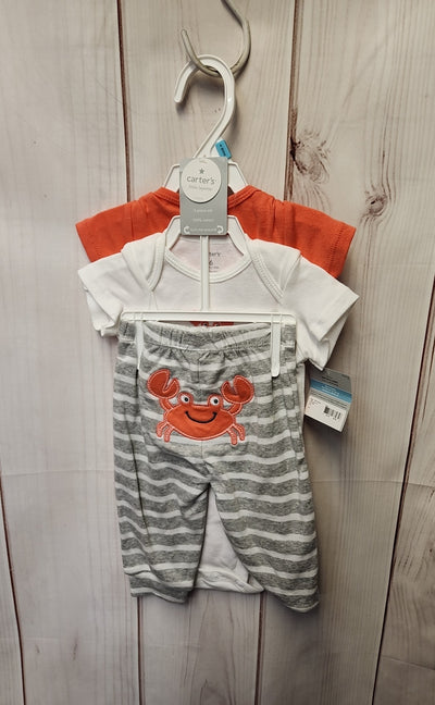 NWT Carters Boy's Size 6 Months Red & Gray 3 Pcs Outfit Set