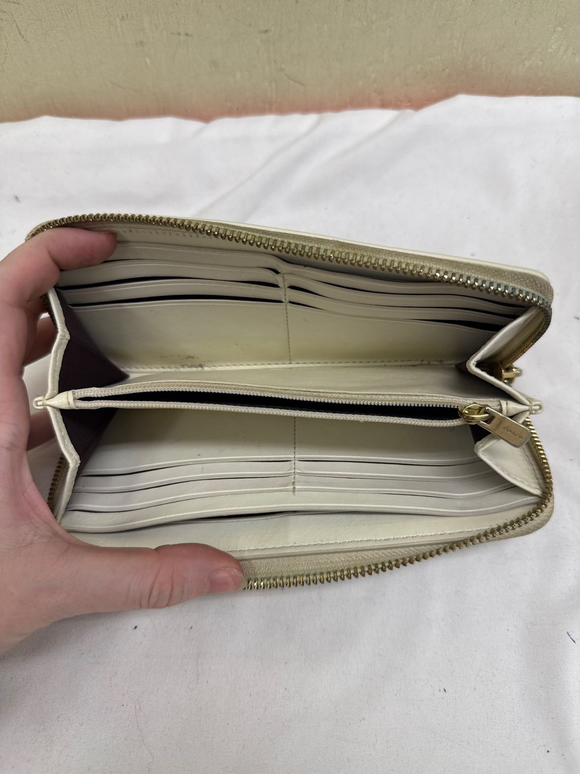 Coach Tan Leather Wallet AS IS - wear & marks