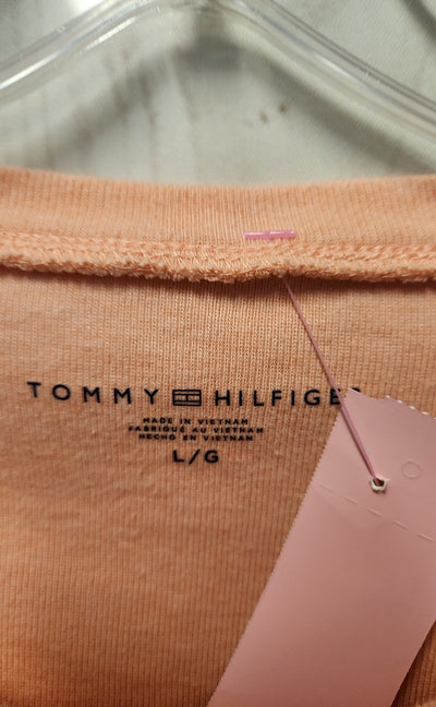 Tommy Hilfiger Women's Size L Peach Short Sleeve Top