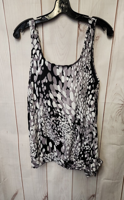Swimsuits for all Women's Size 18 Black & Gray Swim Top