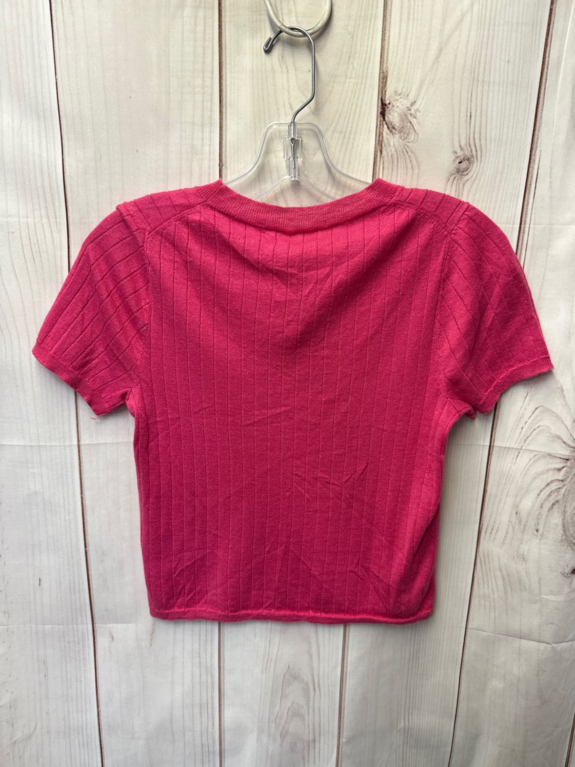 J Crew Women's Size M Pink Knit Short Sleeve Top