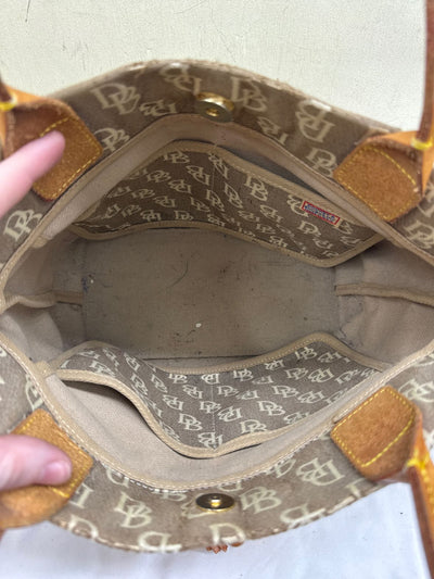 VTG Dooney & Bourke Gray Canvas Tote Bag AS IS - wear on corners