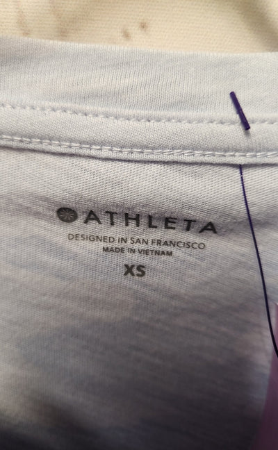 Athleta Women's Size XS Blue Camo Short Sleeve Top