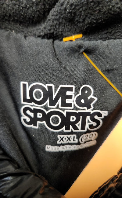 Love & Sports Women's Size XXL Black Cropped Puffer Jacket