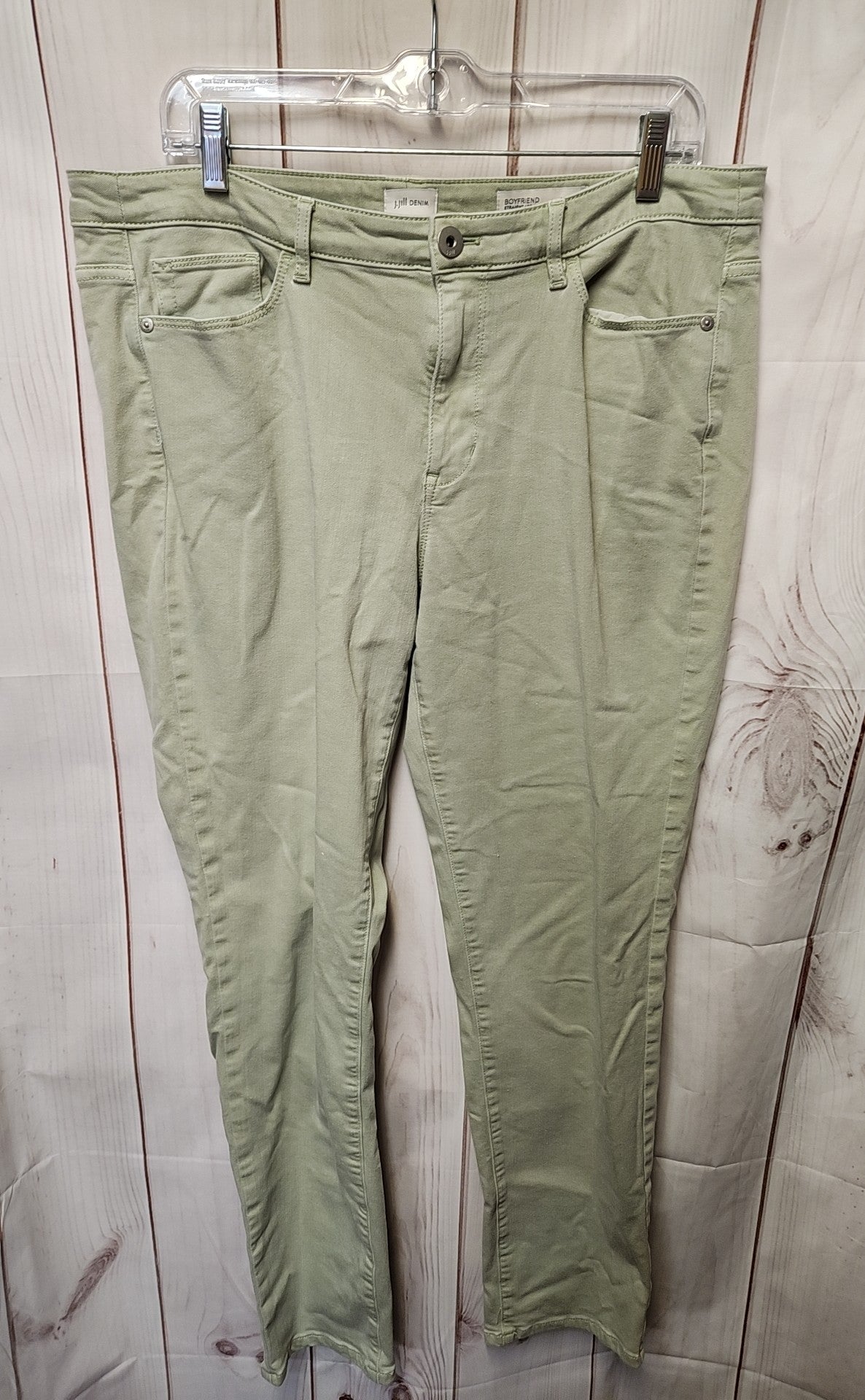 J Jill Women's Size 32 (13-14) Green Jeans Boyfriend Straight Leg Ankle