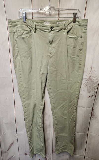J Jill Women's Size 32 (13-14) Green Jeans Boyfriend Straight Leg Ankle