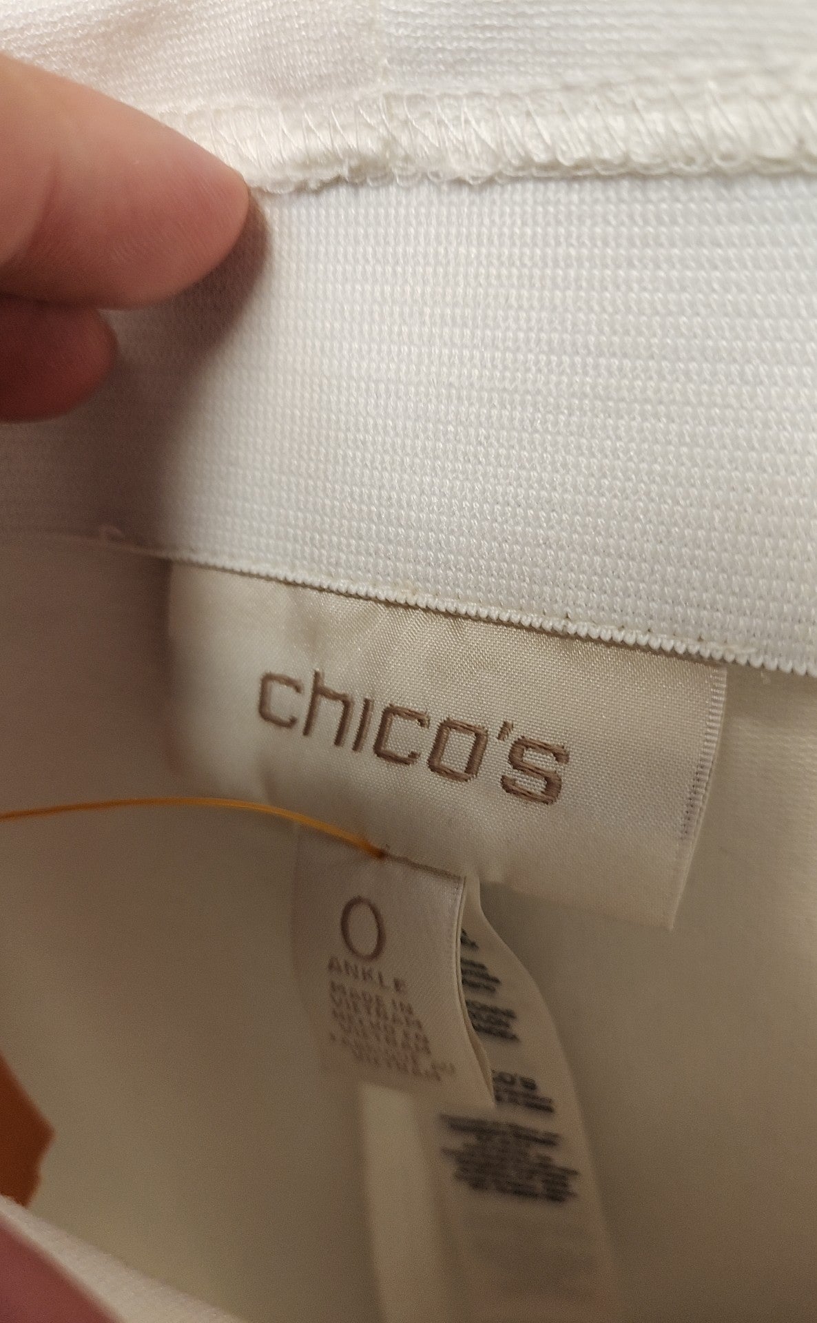 Chico's Women's Size 0 = US 4 White Pants Ankle