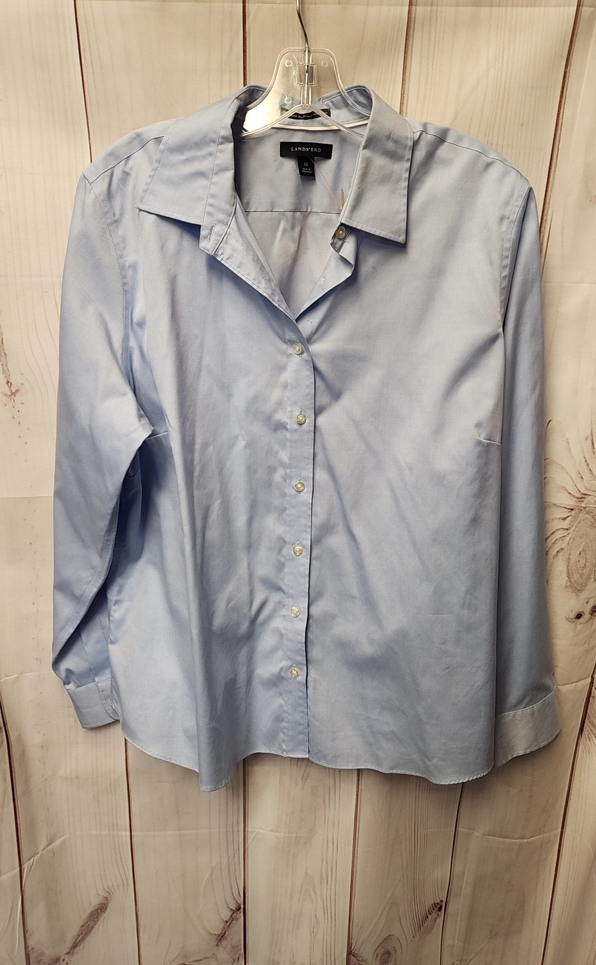 Lands End Women's Size 18 Light Blue Long Sleeve Top