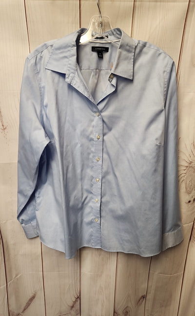 Lands End Women's Size 18 Light Blue Long Sleeve Top