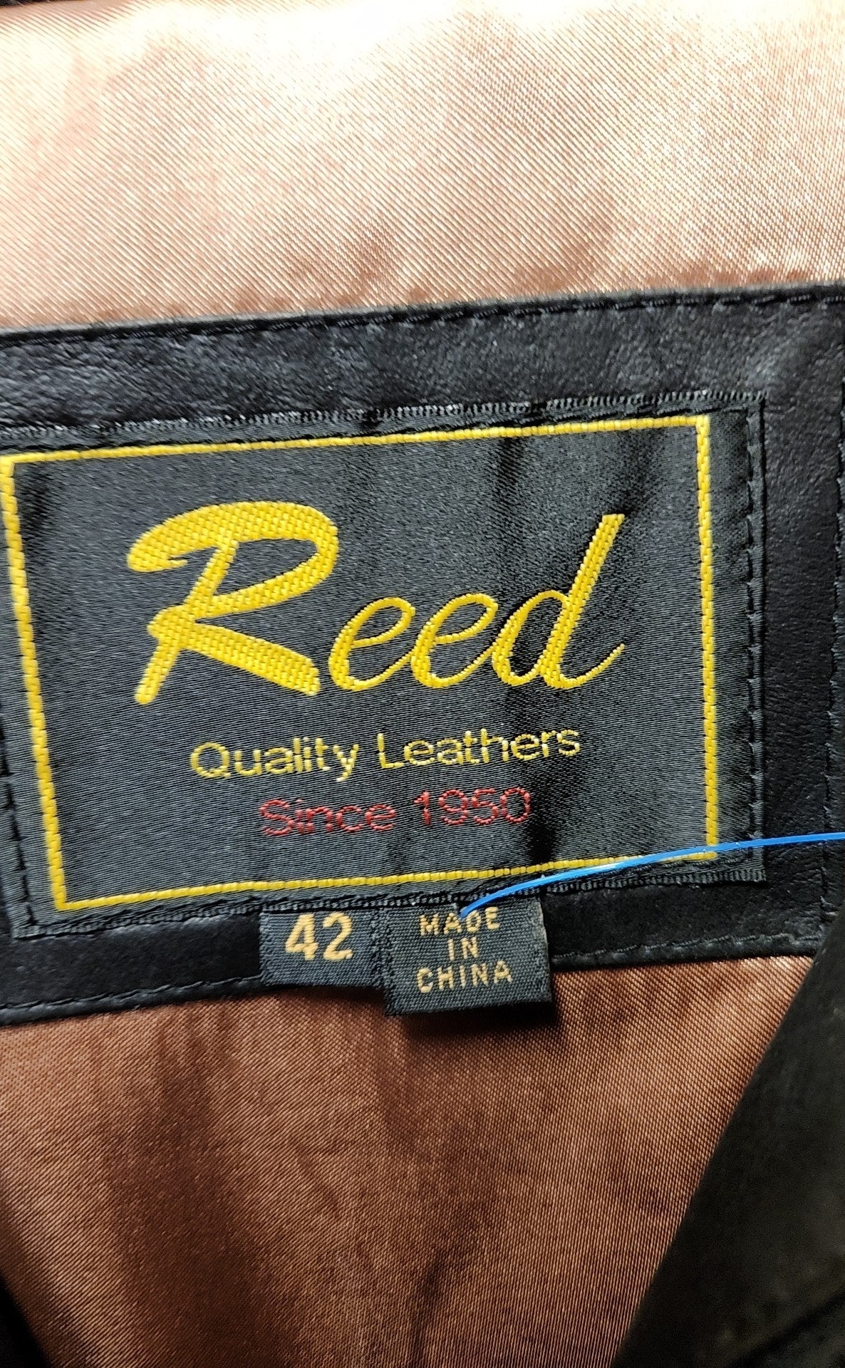 Reed Men's Size 42 Black Leather Jacket