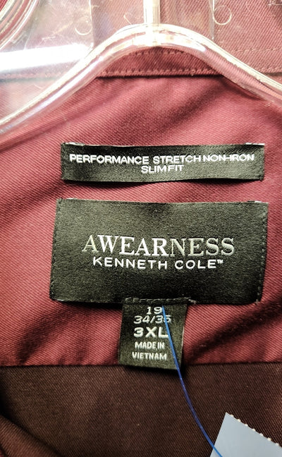 Awearness Kenneth Cole Men's Size 3X Maroon Shirt