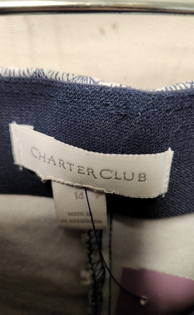 Charter Club Women's Size 14 White & Blue Pants