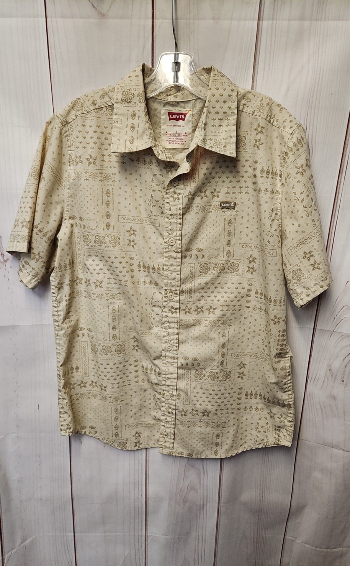 Levis Boy's Size 13 Beige Shirt