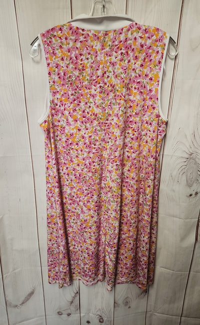 Msk Women's Size L Pink Floral Dress