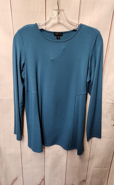 J Jill Wearever Collection  Women's Size S Petite Teal Long Sleeve Top