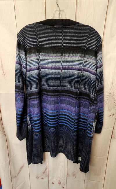 Trisha Tyler Women's Size M Black & Purple Cardigan