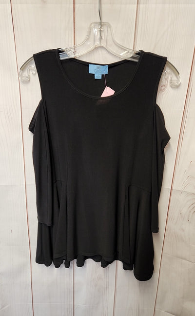 Cece Women's Size S Black Cold Shoulder Top