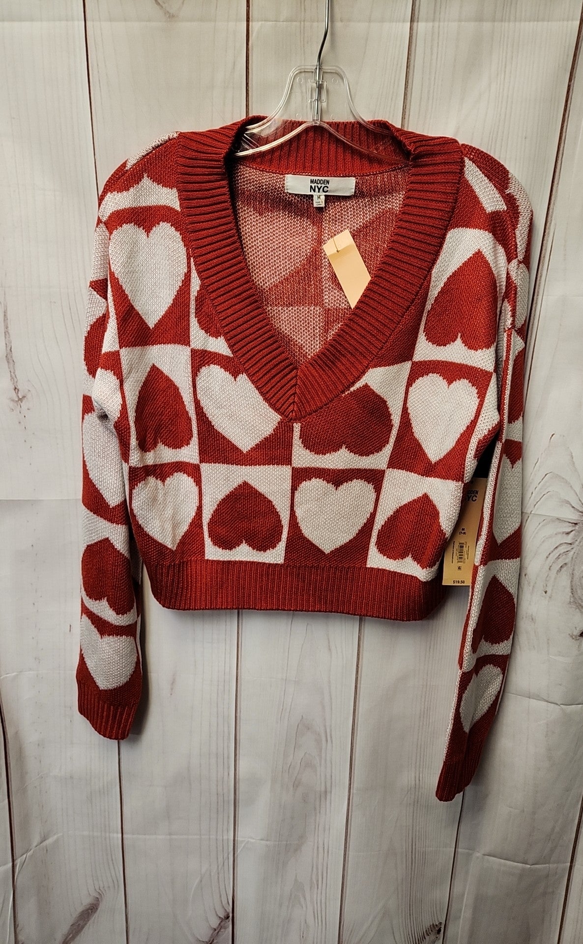 NWT Madden Women's Size M Red & White Sweater