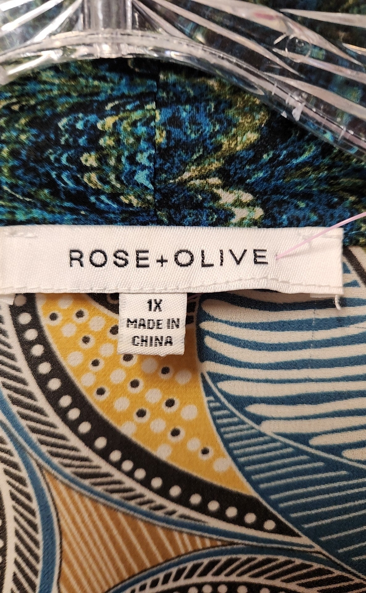Rose & Olive Women's Size 1X Blue & Green Cardigan