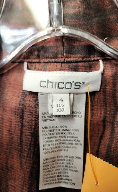 Chico's Women's Size 4 = US XXL Black & Brown Cardigan
