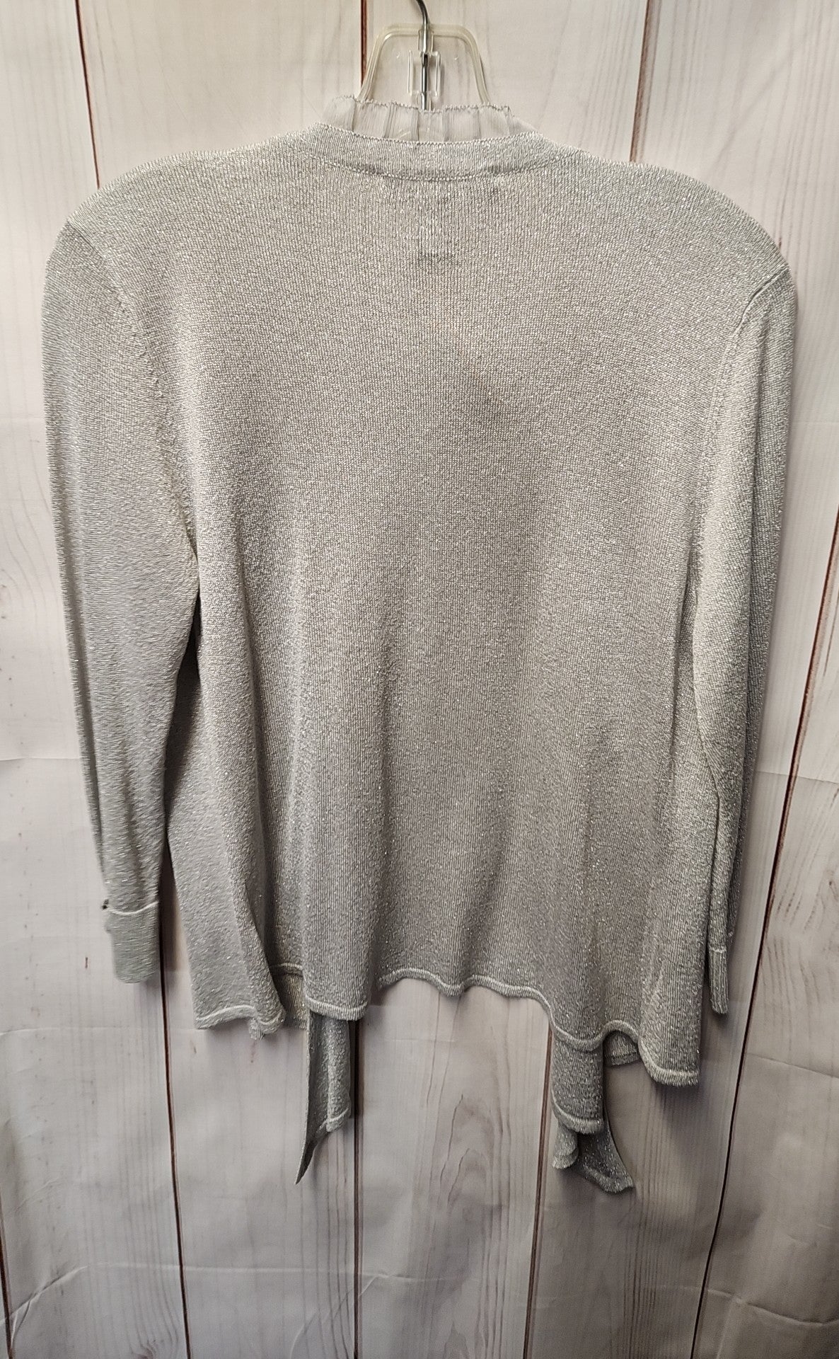 White House Black Market Women's Size M Silver Cardigan