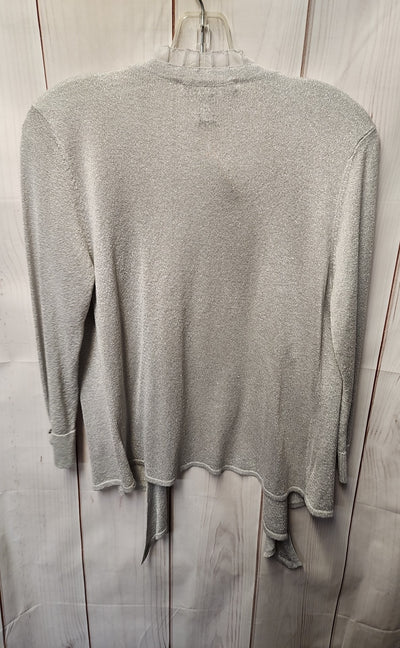 White House Black Market Women's Size M Silver Cardigan