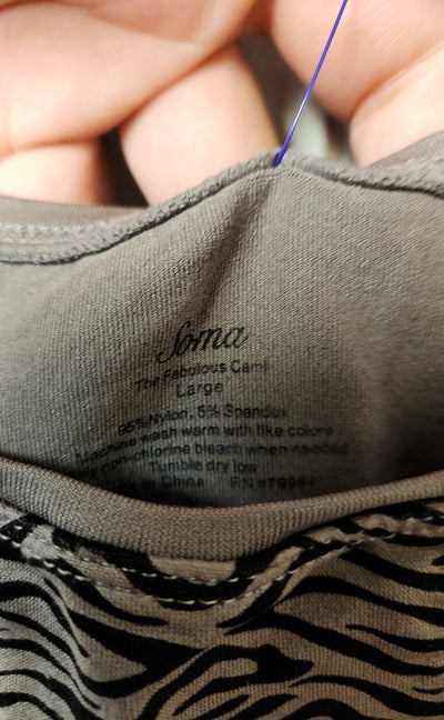 Soma Women's Size L Brown Animal Print Sleeveless Top