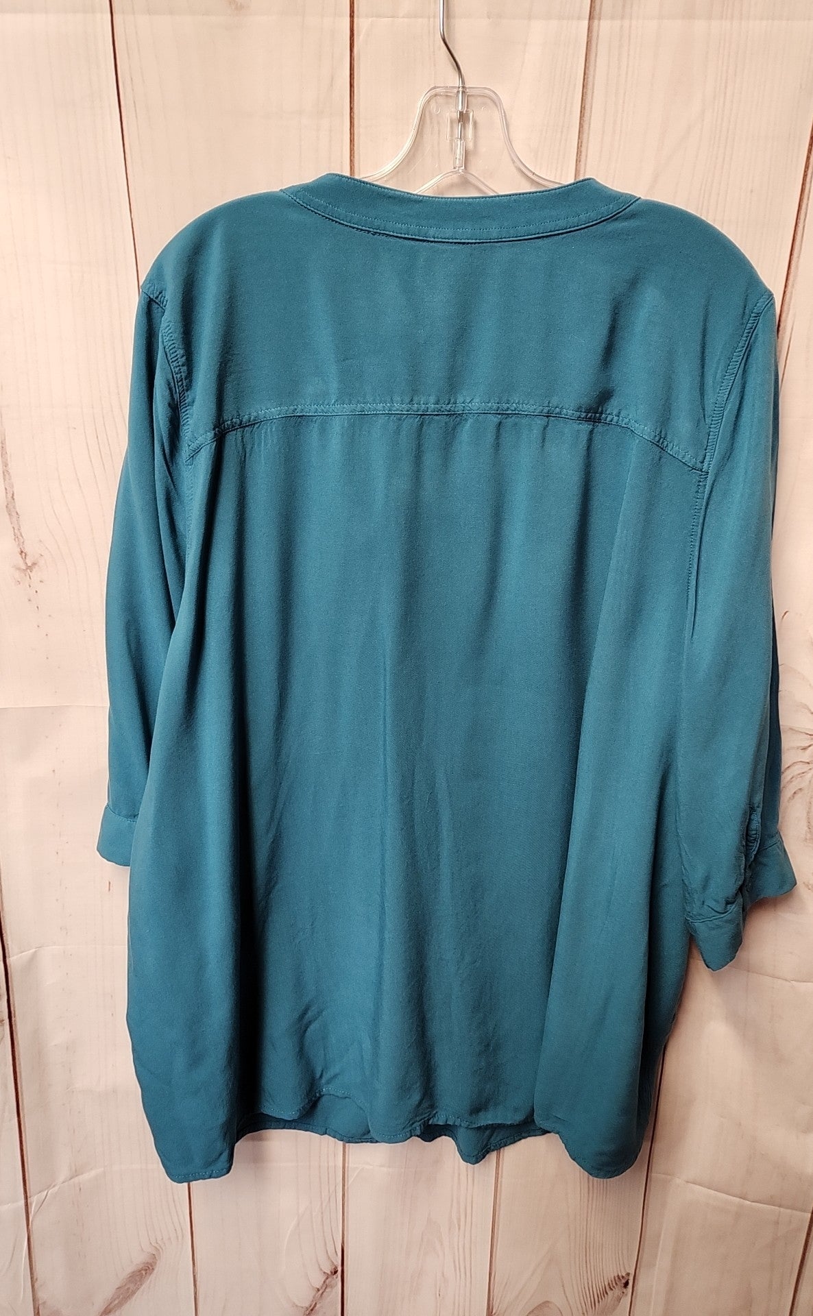 Woman Within Women's Size 2X Teal 3/4 Sleeve Top