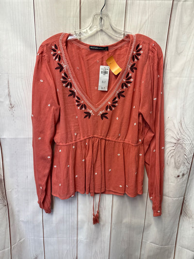 NWT Abercrombie & Fitch Women's Size L Pink Long Sleeve Top