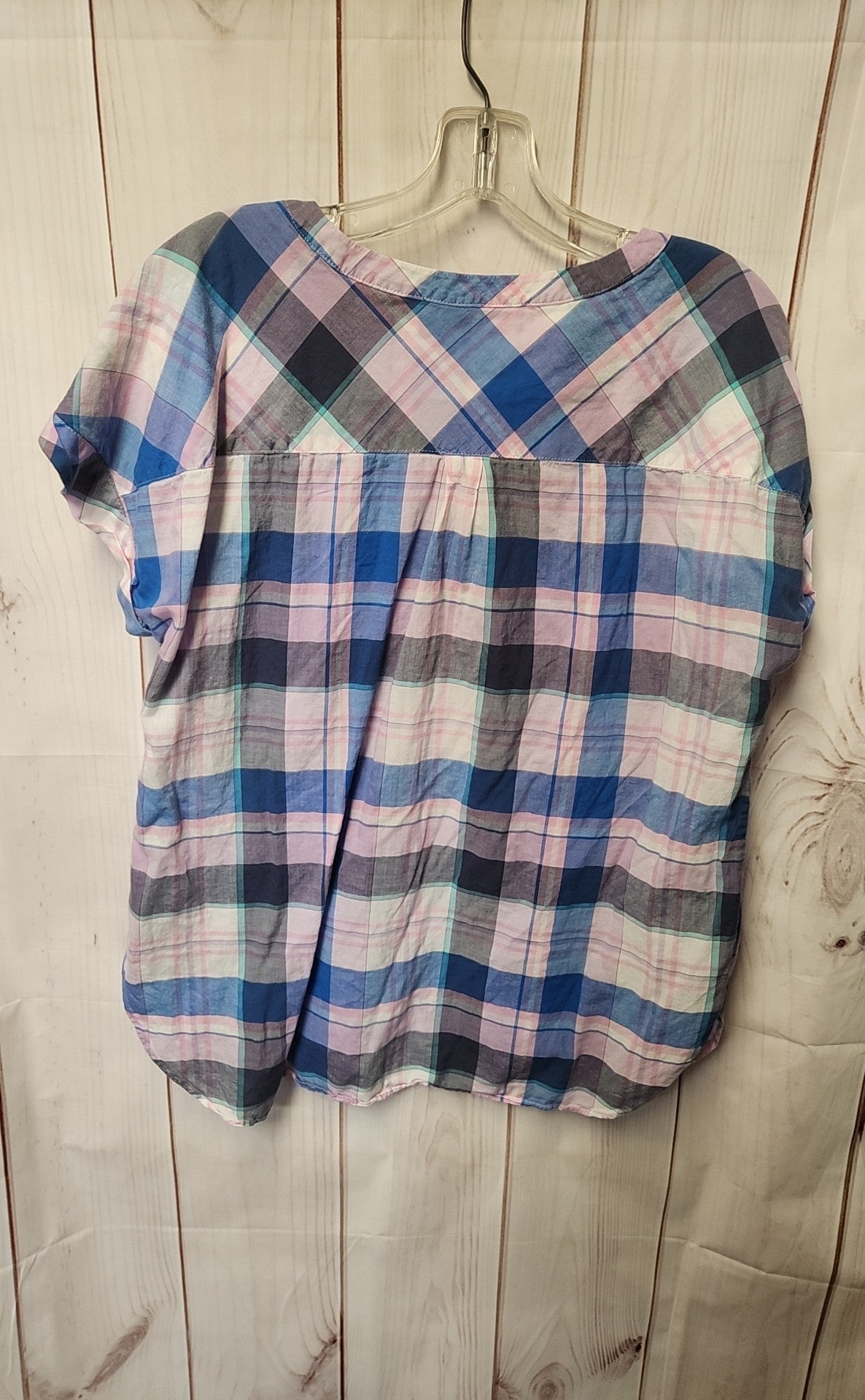 Talbots Women's Size L Pink & Blue Short Sleeve Top