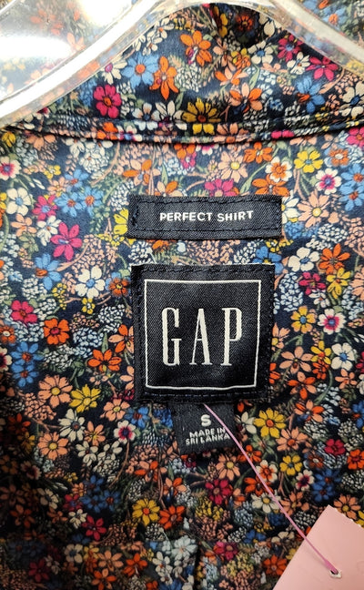 Gap Women's Size S Blue Floral Long Sleeve Top