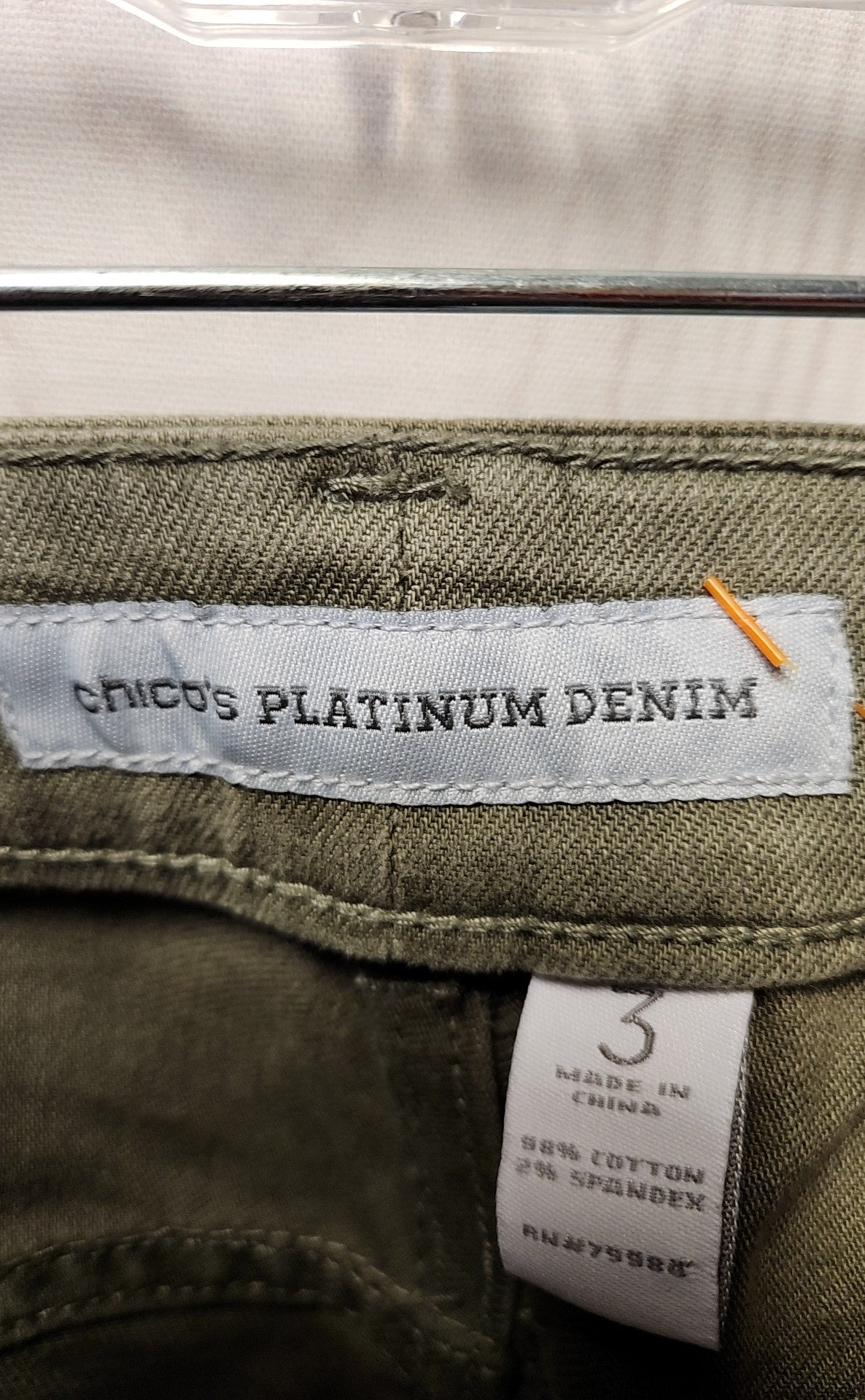 NWT Chico's Women's Size 3 = US 16 Green Pants Ankle