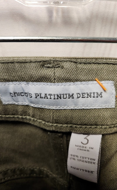 NWT Chico's Women's Size 3 = US 16 Green Pants Ankle