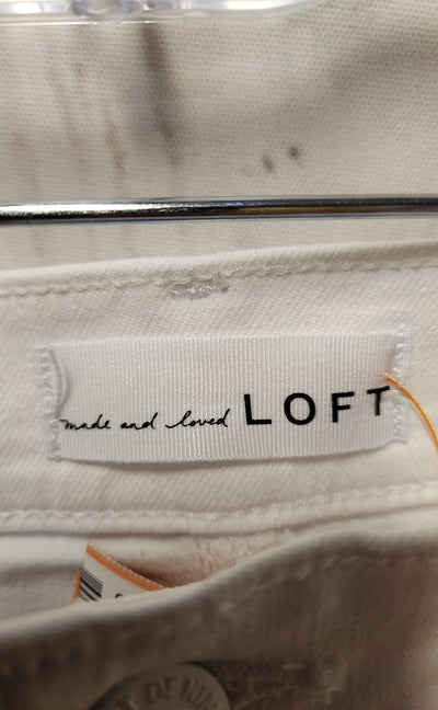 Loft Women's Size 26 (1-2) White Jeans The Kick Crop