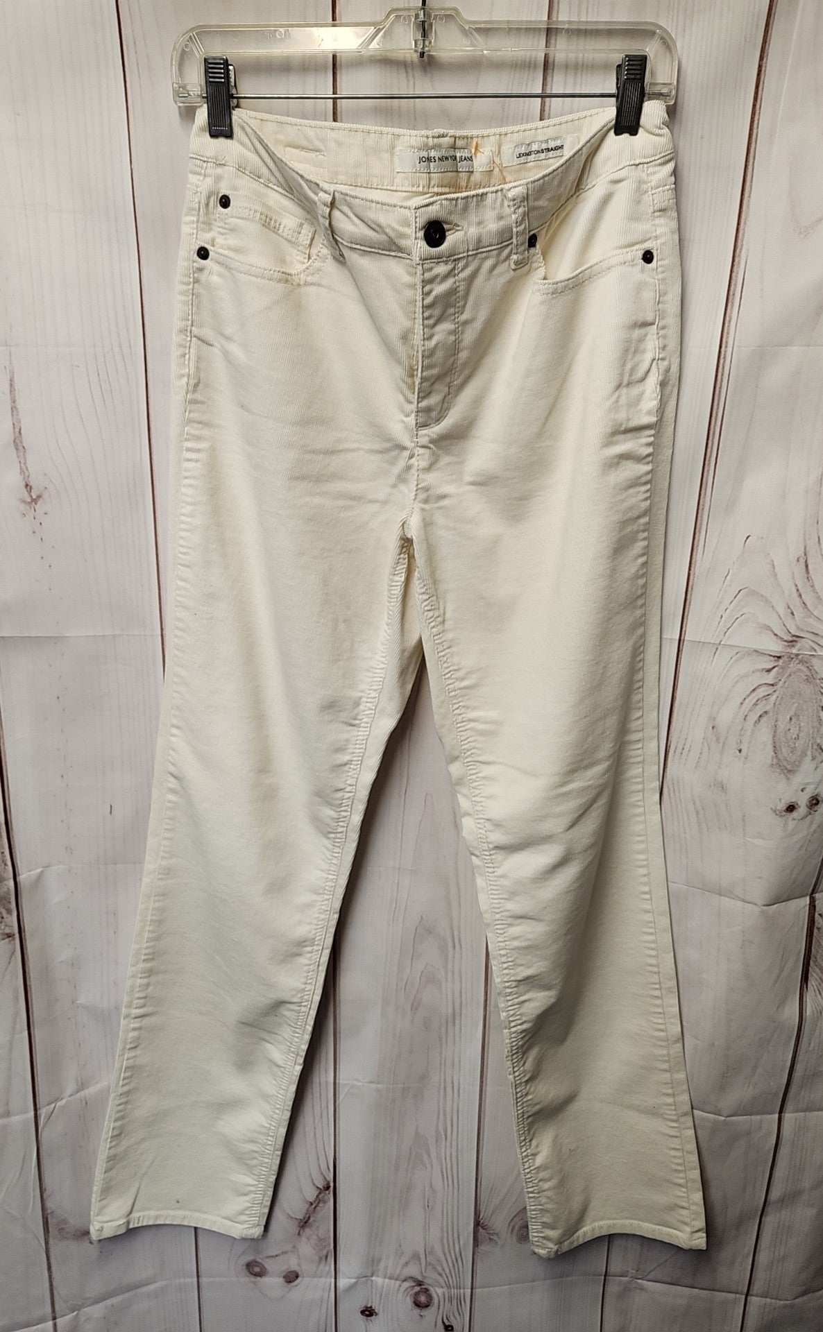 Jones New York Women's Size 8 White Corduroy Pants Lexington Straight